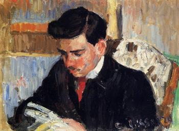 卡米耶 畢沙羅 Portrait of Rodo Pissarro Reading, the Artist's Son